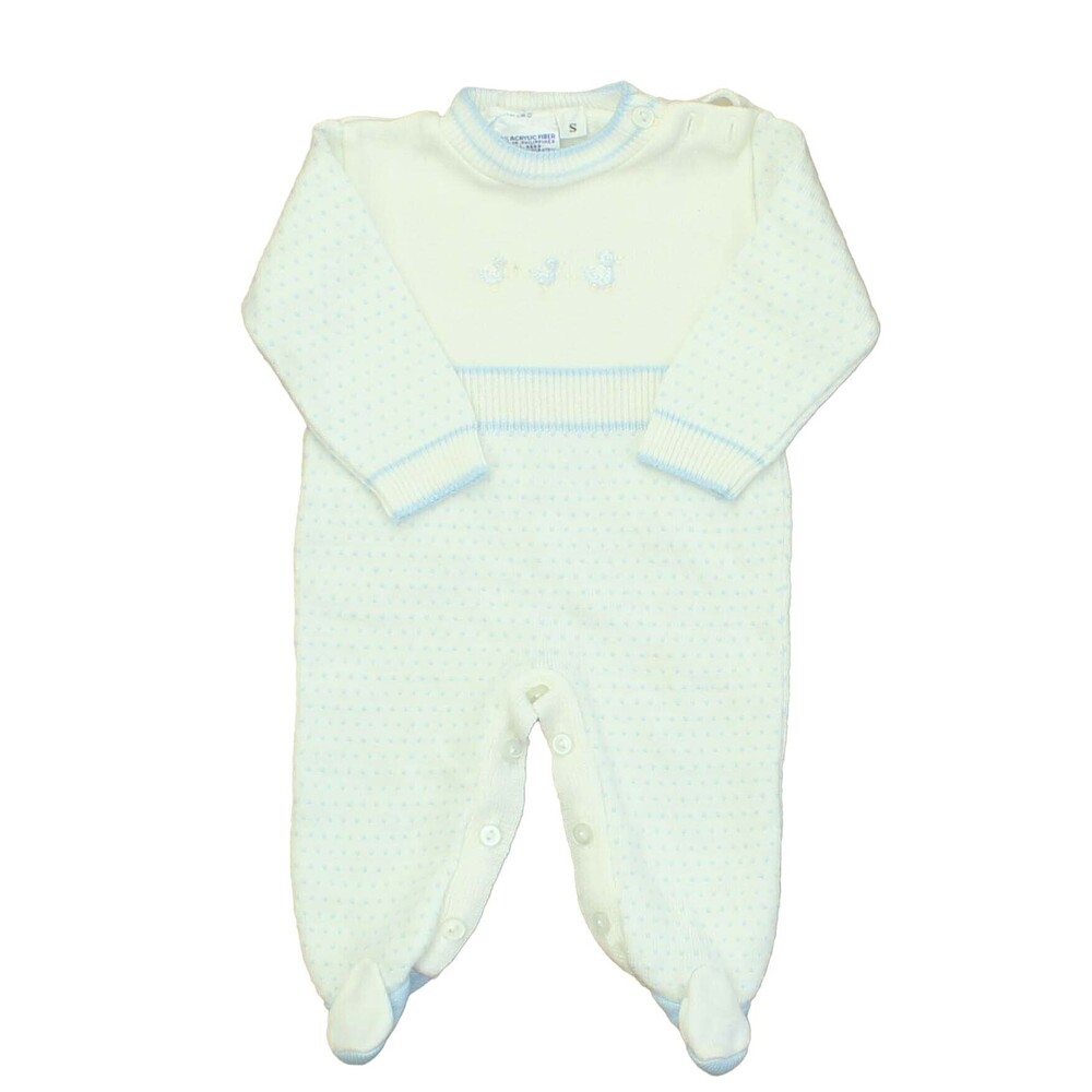 Friedknit Creations Boys White | Blue Long Sleeve Outfit size: 3-6 Months